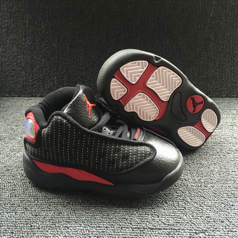 Nike Air Jordan 13 Kids Shoes Black Red-10